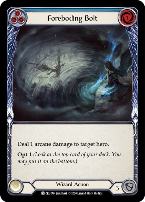 Foreboding Bolt Blue (#CRU170) (Crucible of War) Near Mint Unlimited Edition Rainbow Foil