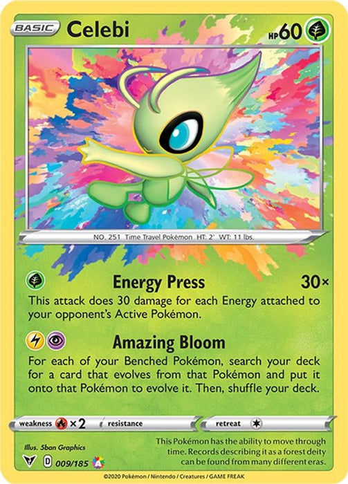 Celebi (#009/185) (SWSH04: Vivid Voltage) Near Mint Holofoil