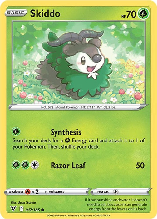 Skiddo (#017/185) (SWSH04: Vivid Voltage) Near Mint Reverse Holofoil