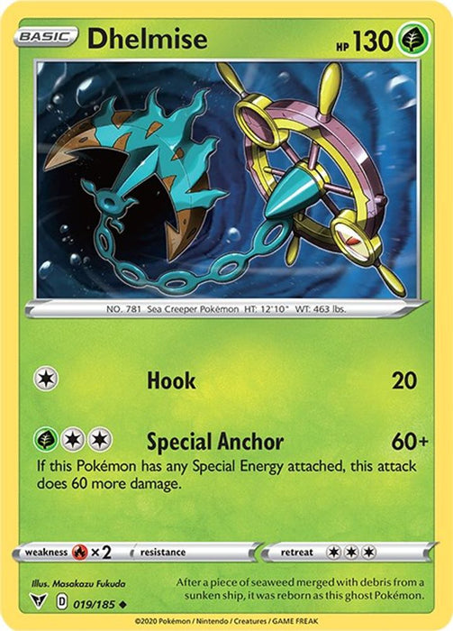 Dhelmise (#019/185) (SWSH04: Vivid Voltage) Near Mint Reverse Holofoil