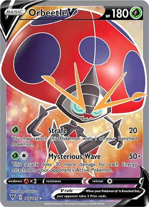 Orbeetle V (Full Art) (#166/185) (SWSH04: Vivid Voltage) Near Mint Holofoil