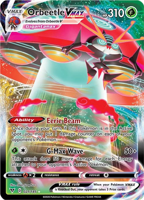 Orbeetle VMAX (#021/185) (SWSH04: Vivid Voltage)