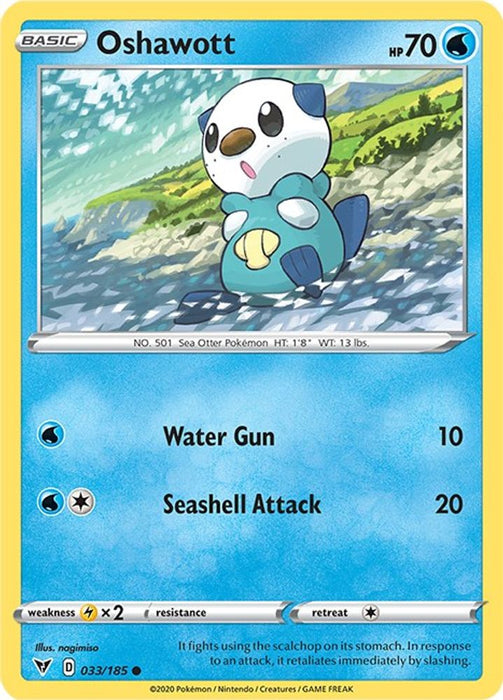 Oshawott (#033/185) (SWSH04: Vivid Voltage) Near Mint Reverse Holofoil