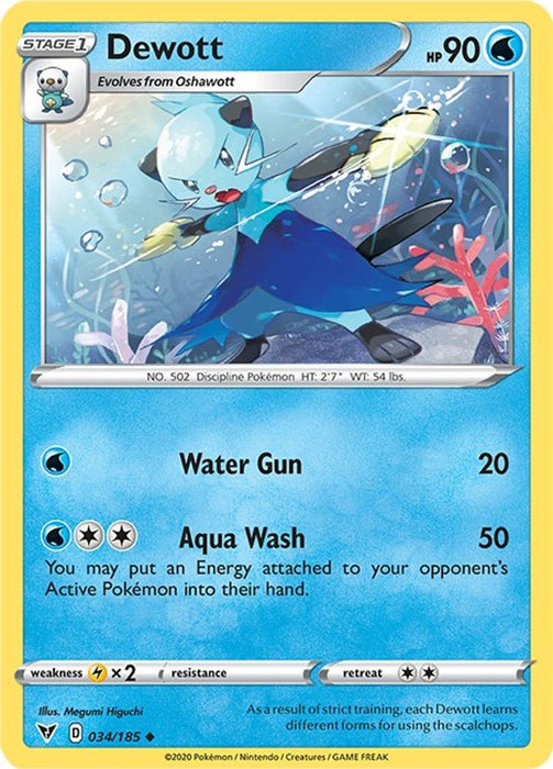 Dewott (#034/185) (SWSH04: Vivid Voltage) Near Mint Reverse Holofoil