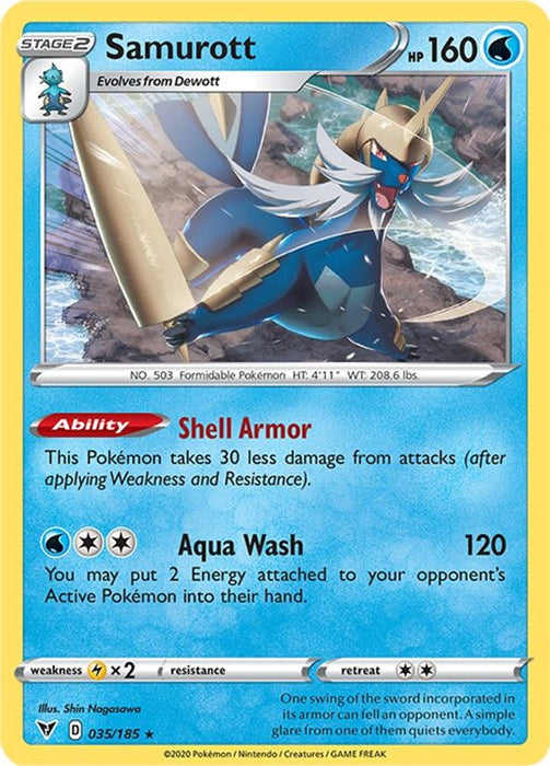 Samurott (#035/185) (SWSH04: Vivid Voltage) Near Mint Reverse Holofoil