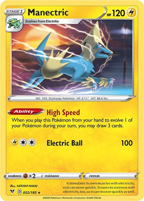 Manectric (#052/185) (SWSH04: Vivid Voltage) Near Mint Reverse Holofoil