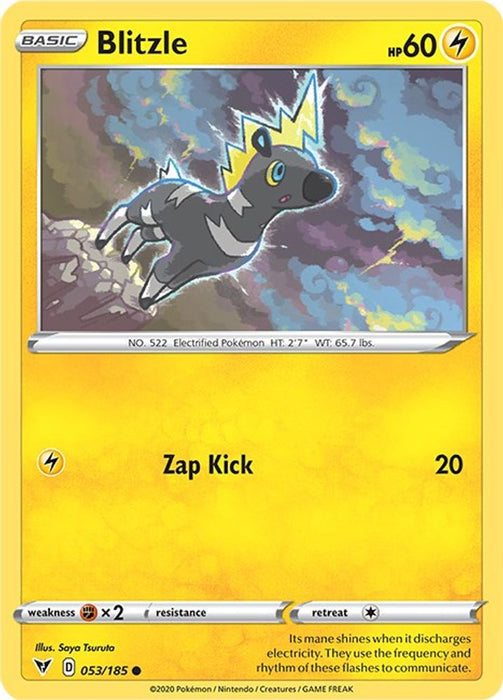 Blitzle (#053/185) (SWSH04: Vivid Voltage) Near Mint Reverse Holofoil