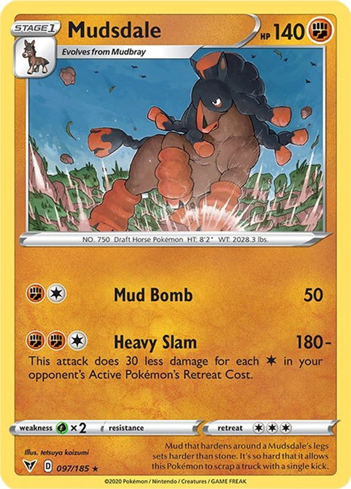Mudsdale (#097/185) (SWSH04: Vivid Voltage) Near Mint Reverse Holofoil