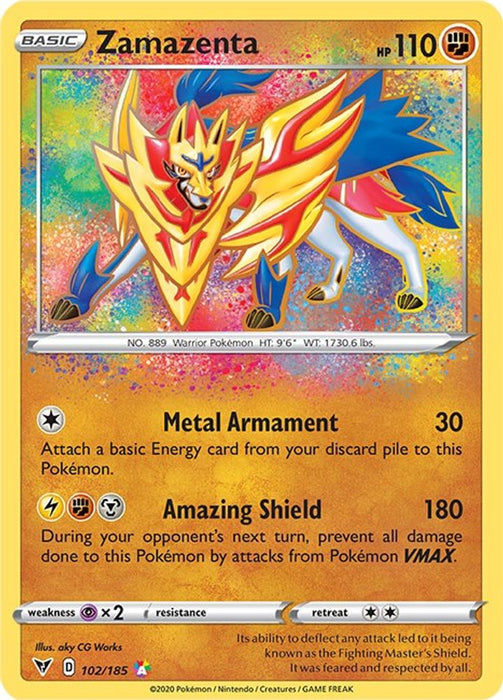 Zamazenta (#102/185) (SWSH04: Vivid Voltage) Near Mint Holofoil