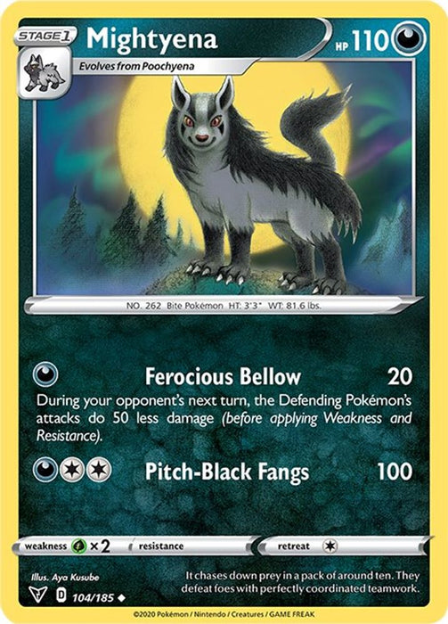 Mightyena (#104/185) (SWSH04: Vivid Voltage) Near Mint Reverse Holofoil