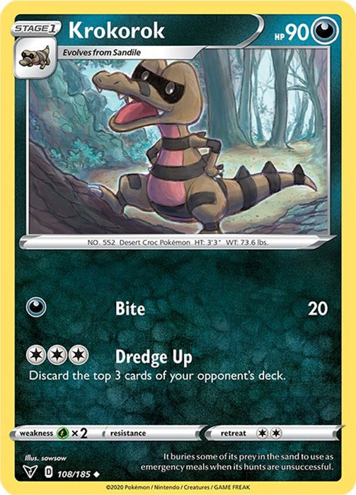 Krokorok (#108/185) (SWSH04: Vivid Voltage) Near Mint Reverse Holofoil