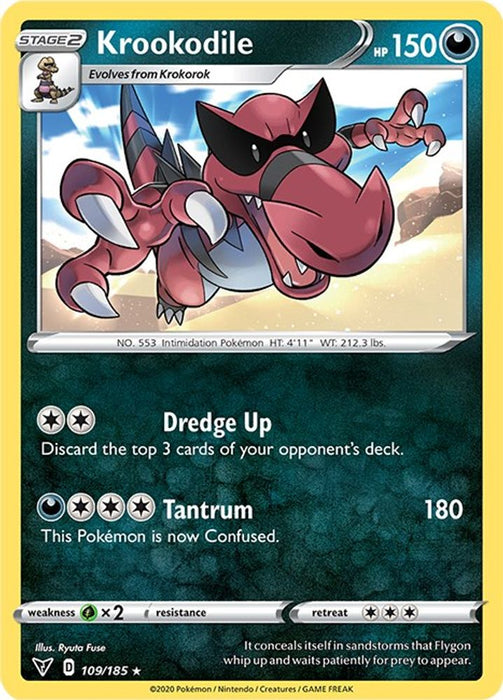 Krookodile (#109/185) (SWSH04: Vivid Voltage) Near Mint Reverse Holofoil