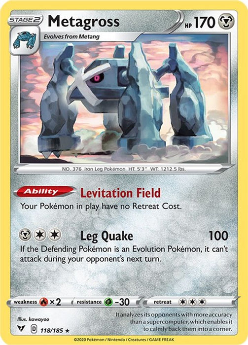 Metagross (#118/185) (SWSH04: Vivid Voltage) Near Mint Reverse Holofoil