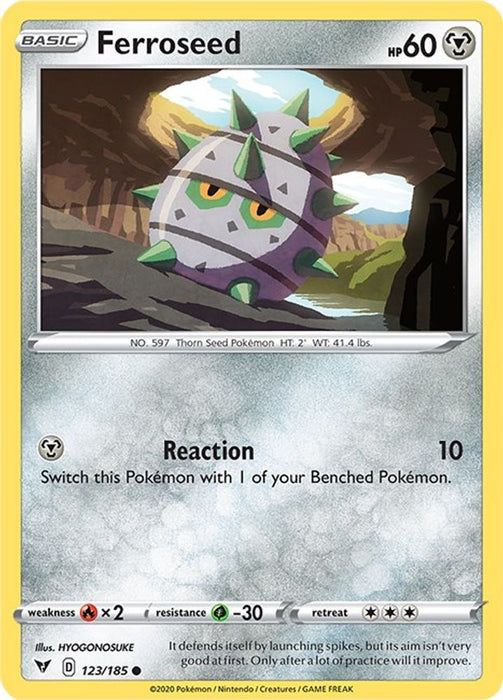 Ferroseed (#123/185) (SWSH04: Vivid Voltage) Near Mint Reverse Holofoil