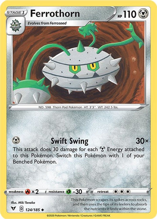 Ferrothorn (#124/185) (SWSH04: Vivid Voltage) Near Mint Reverse Holofoil