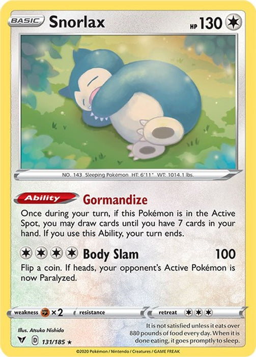 Snorlax (#131/185) (SWSH04: Vivid Voltage)