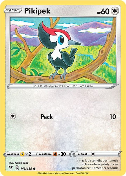 Pikipek (#143/185) (SWSH04: Vivid Voltage) Near Mint Reverse Holofoil