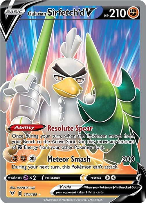 Galarian Sirfetchd V Full Art (#174/185) (SWSH04: Vivid Voltage)