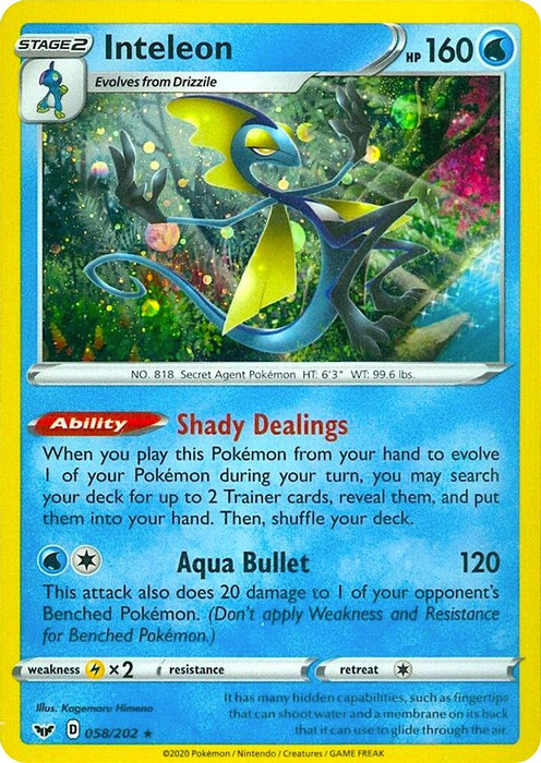Inteleon - 058/202 (Cosmos Holo) (#058/202) (Miscellaneous Cards & Products) Near Mint Holofoil