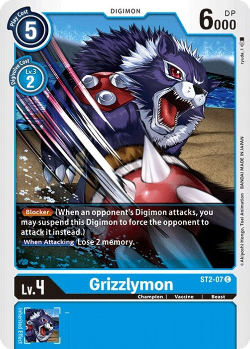 Grizzlymon (#ST2-07 C) (Starter Deck 02: Cocytus Blue) Near Mint