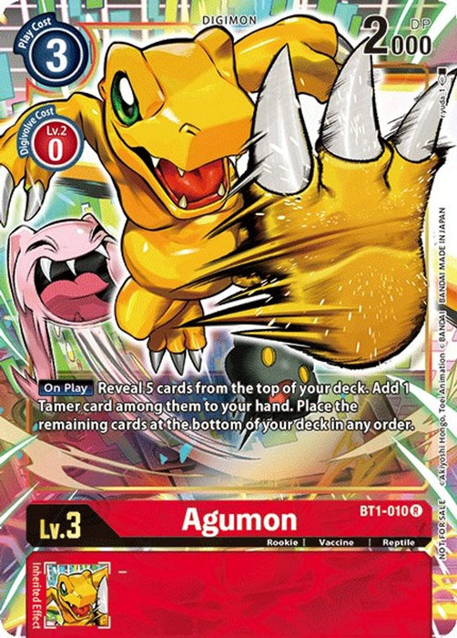 Agumon - BT1-010 (Dash Pack Ver. 1.0) (#BT1-010 R) (Release Special Booster 1.0) Near Mint Foil