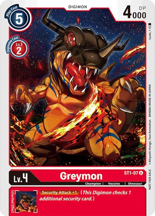 Greymon - ST1-07 (Tamer Party Promo) (#ST1-07 U) (Starter Deck 01: Gaia Red) Near Mint