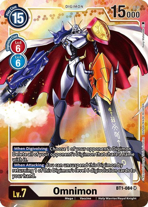 Omnimon (Alternate Art) (#BT1-084 SR) (Release Special Booster 1.0) Lightly Played Foil