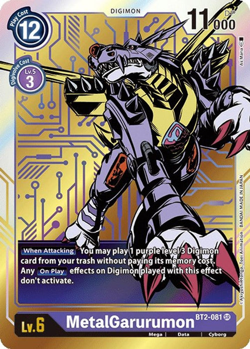 MetalGarurumon - BT2-081 (Alternate Art) (#BT2-081 SR) (Release Special Booster 1.0) Near Mint Foil