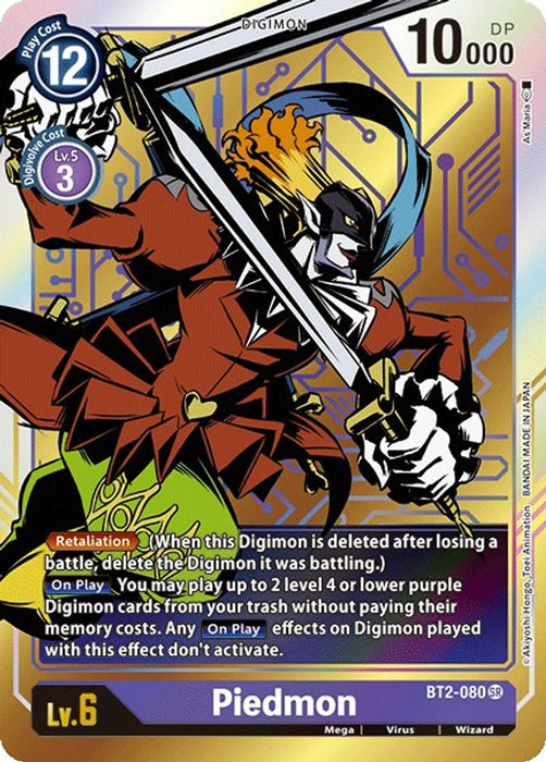 Piedmon (Alternate Art) (#BT2-080 SR) (Release Special Booster 1.0) Near Mint Foil