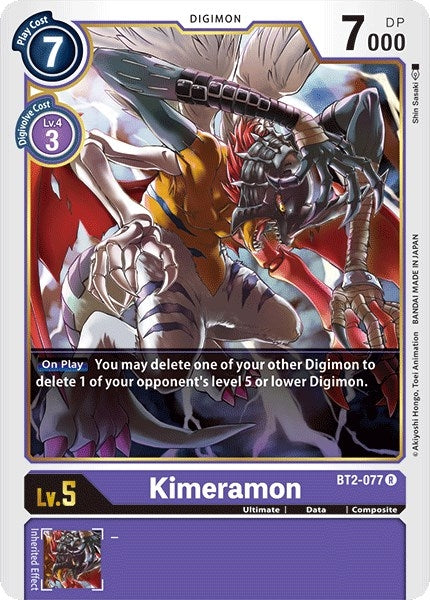 Image for Kimeramon (BT2-077 R) - Digimon Card Game