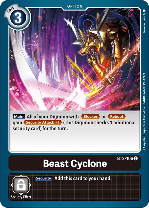 Beast Cyclone (#BT3-106 C) (Release Special Booster 1.5) Near Mint