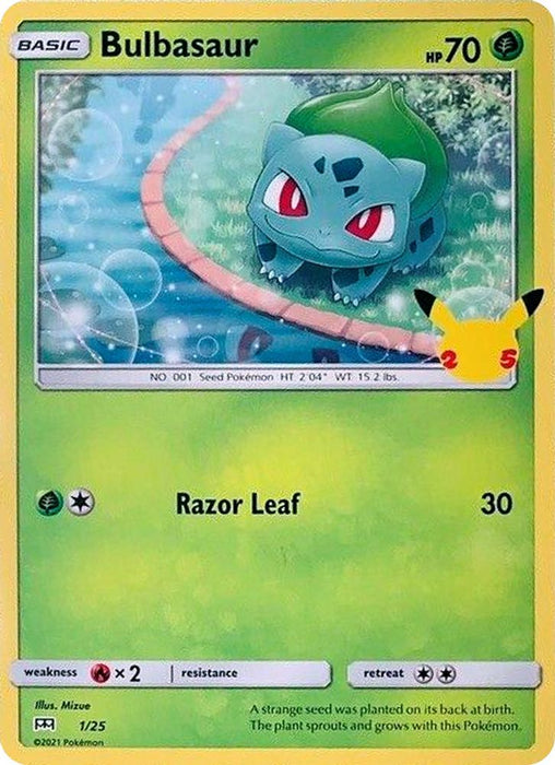 Bulbasaur - 1/25 (#001/025) (McDonald's 25th Anniversary Promos) Near Mint