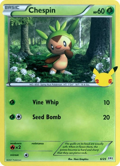 Chespin - 6/25 (#006/025) (McDonald's 25th Anniversary Promos) Near Mint