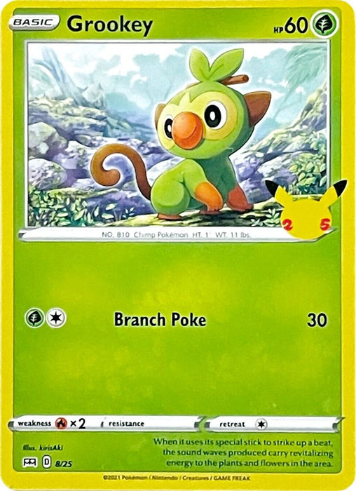 Grookey 8 25 (#008/025) (McDonald's 25th Anniversary Promos) Near Mint