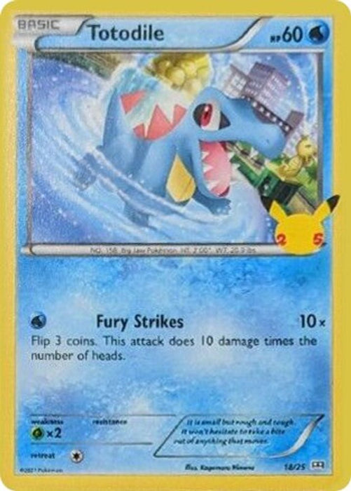 Totodile - 18/25 (#018/025) (McDonald's 25th Anniversary Promos) Near Mint