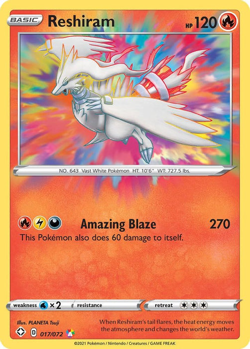 Reshiram (#017/072) (Shining Fates) Near Mint Holofoil