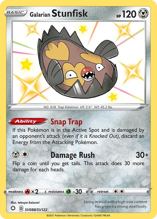 Galarian Stunfisk (#SV088/SV122) (Shining Fates: Shiny Vault) Lightly Played Holofoil