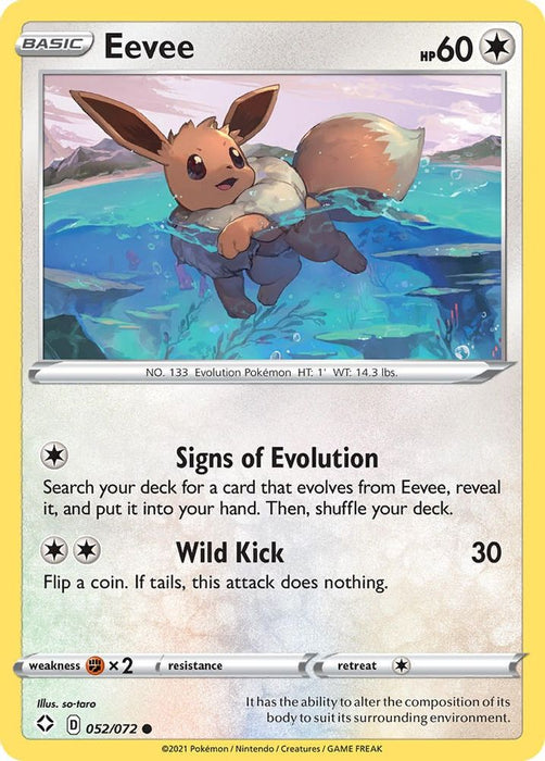 Eevee (#052/072) (Shining Fates) Near Mint Reverse Holofoil