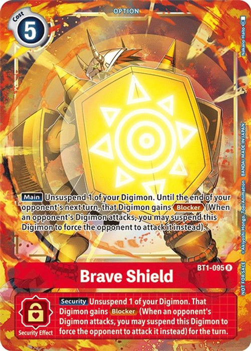 Brave Shield - BT1-095 (Dash Pack Ver. 1.5) (#BT1-095 R) (Release Special Booster 1.5) Near Mint Foil