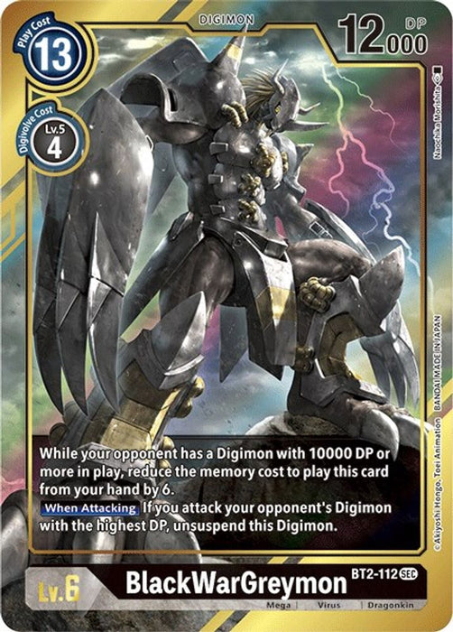 BlackWarGreymon (Alternate Art) (#BT2-112 SEC) (Release Special Booster 1.5) Near Mint Foil