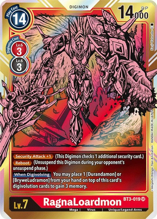 RagnaLoardmon (Alternate Art) (#BT3-019 SR) (Release Special Booster 1.5) Near Mint Foil