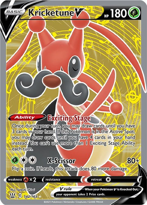 Kricketune V Full Art (#142/163) (SWSH05: Battle Styles) Near Mint Holofoil