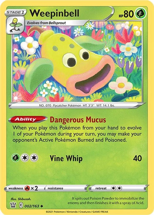Weepinbell (#002/163) (SWSH05: Battle Styles) Near Mint