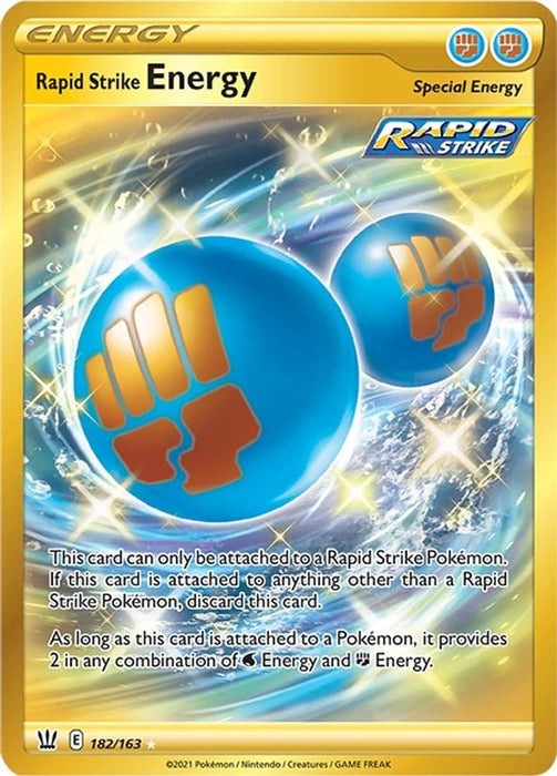 Rapid Strike Energy Secret (#182/163) (SWSH05: Battle Styles) Near Mint Holofoil
