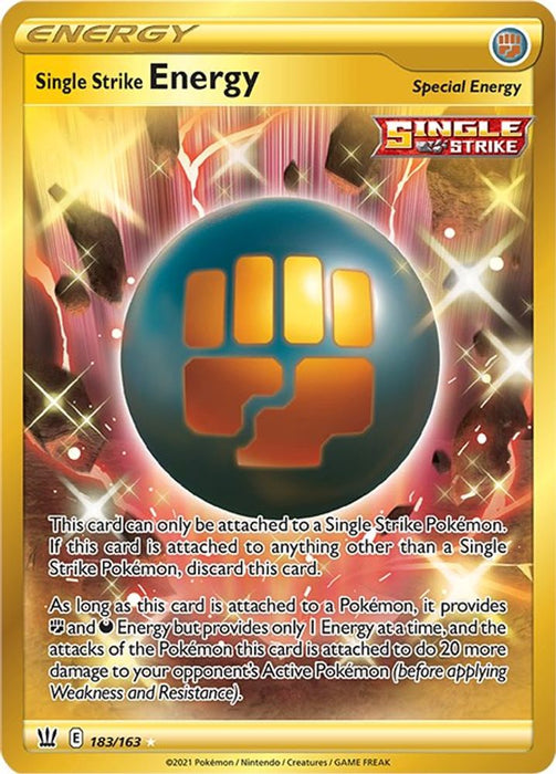 Single Strike Energy (Secret) (#183/163) (SWSH05: Battle Styles) Near Mint Holofoil