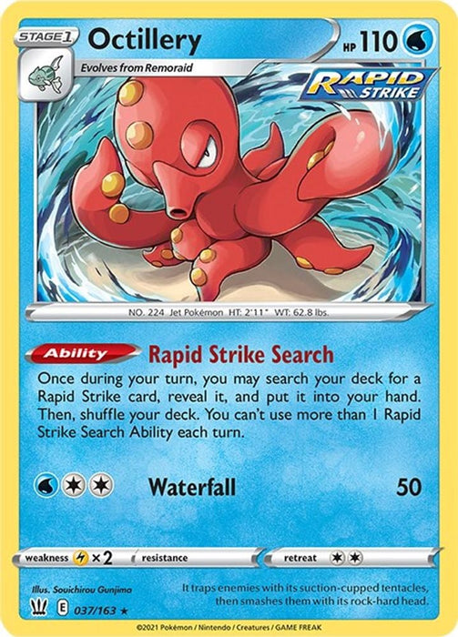 Octillery (#037/163) (SWSH05: Battle Styles) Near Mint Reverse Holofoil