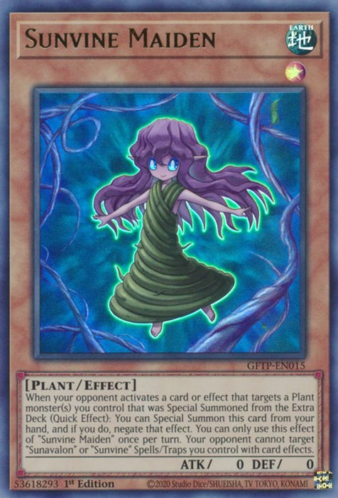 Sunvine Maiden (#GFTP-EN015) (Ghosts From the Past) Near Mint 1st Edition