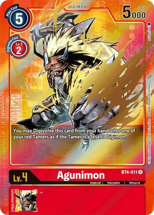 Agunimon (Alternate Art) (#BT4-011 U) (Great Legend) Near Mint Foil