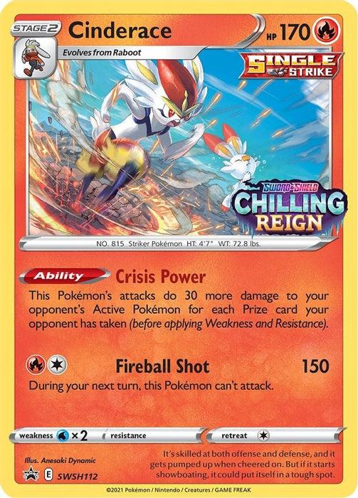 Cinderace - SWSH112 (Prerelease) (#SWSH112) (SWSH: Sword & Shield Promo Cards)