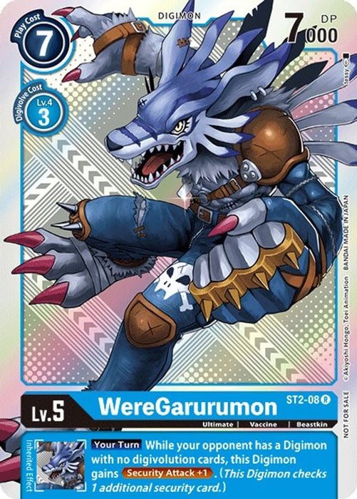WereGarurumon - ST2-08 (Official Tournament Pack Vol.2) (#ST2-08 R) (Starter Deck 02: Cocytus Blue) Near Mint Foil